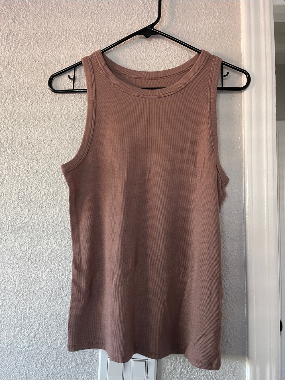 A New Day Ribbed Tank Top – Taupe/Brown – Size XL